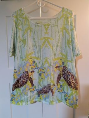 Guy Harvey 2016 Sea Turtles Polyester Size XL Cold Shoulder T Shirt